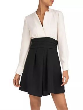 ba&sh Clelia Color-Block Fit-and-Flare Mini Dress - Size 2